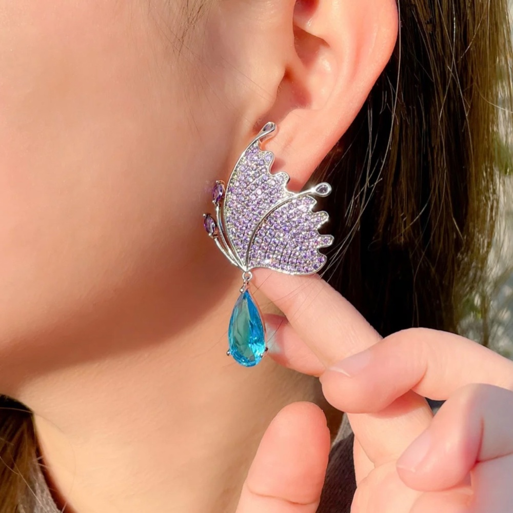 Luxury Butterfly wings drop earring